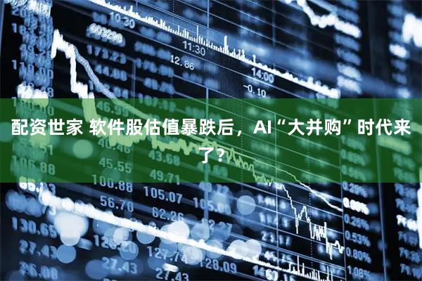 配资世家 软件股估值暴跌后，AI“大并购”时代来了？